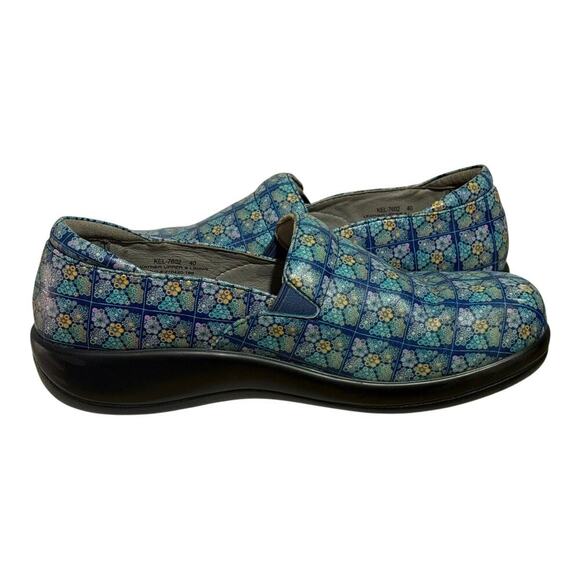 Alegria Keli KEL-7602 Floral Blue Mosiac Slip On Nursing Shoes Women's 9.5 - Picture 8 of 9